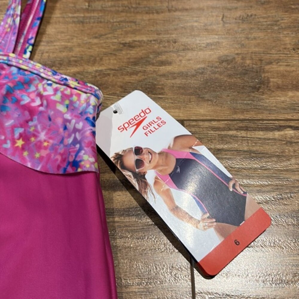 Speedo girls pink one piece swim bathing suit - Picture 2 of 13